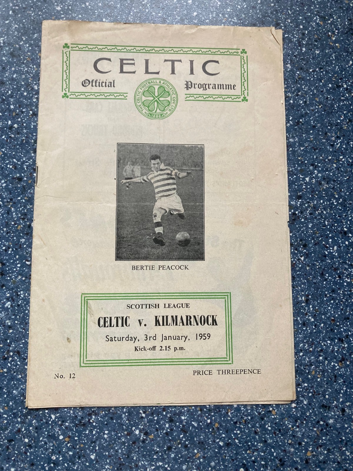 Celtic v Kilmarnock POSTPONED MATCH 3rd January 1959 for sale on Ebay
