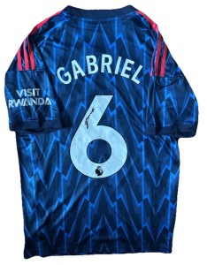 GABRIEL Magalhaes Hand Signed Arsenal 24/25 AWAY Football Jersey RARE*COA for sale on Ebay
