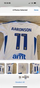 Match Worn Leeds Utd Championship Winning Shirt v West Brom 24/25 AARONSON 11 for sale on Ebay