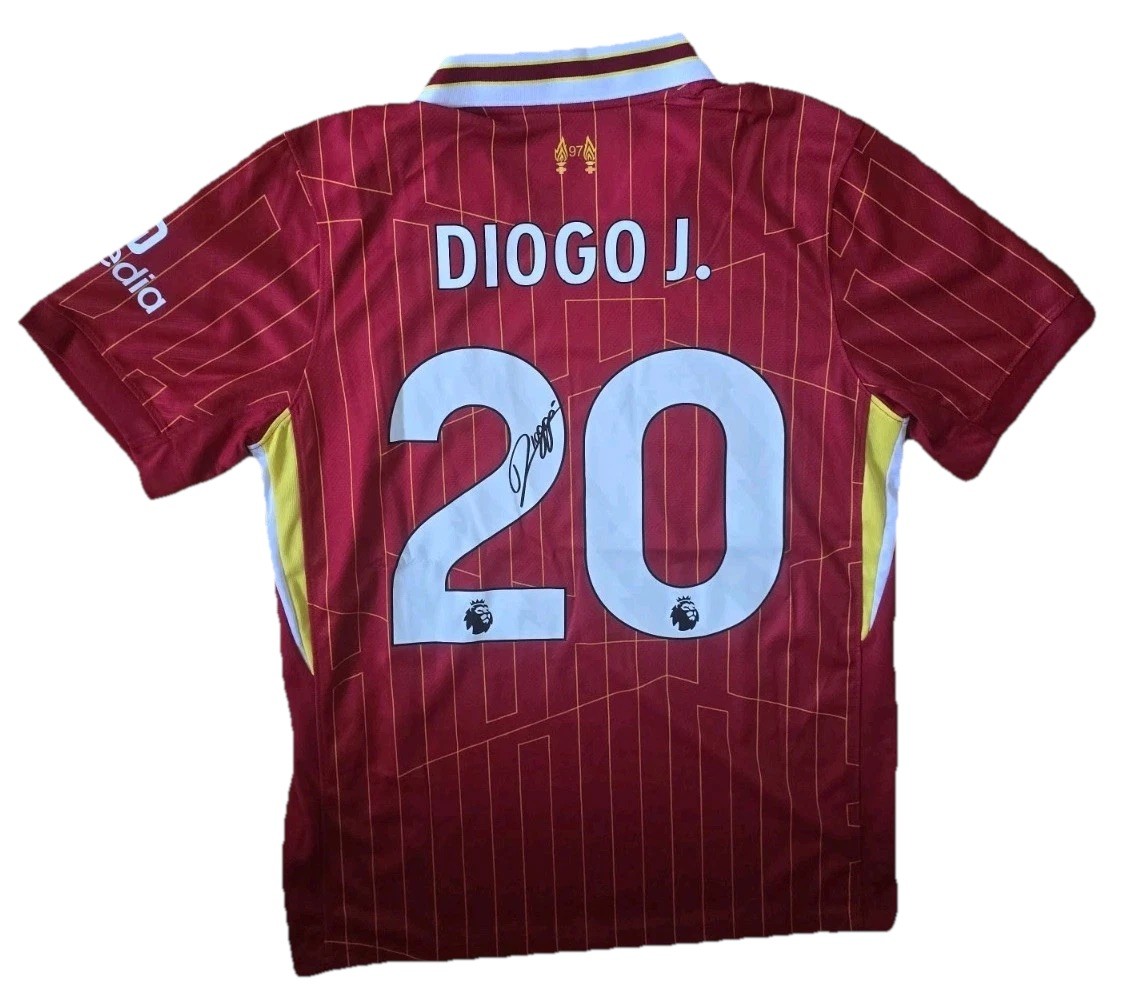 DIOGO JOTA Hand Signed 2024/25 HOME FC Liverpool Shirt FOOTBALL Legend RARE*COA for sale on Ebay