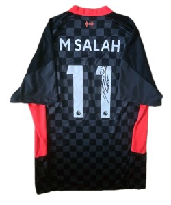 MOHAMED SALAH Signed OFFICIAL Liverpool Third Kit XXL Football Shirt RARE*COA for sale on Ebay