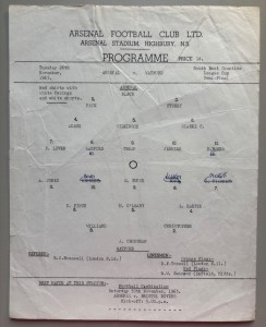 1963/64 Arsenal v Watford South East Counties League Cup Semi Final for sale on Ebay