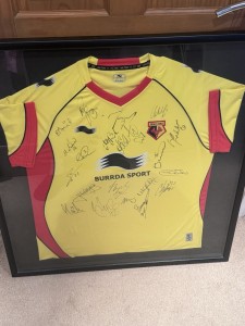Signed and framed 2011/12 Watford FC shirt for sale on Ebay