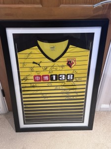 Signed and Framed 2015/16 Watford FC Shirt for sale on Ebay