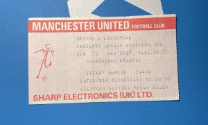 Manchester United v Liverpool 1987/1988 Football League Ticket Stub for sale on Ebay