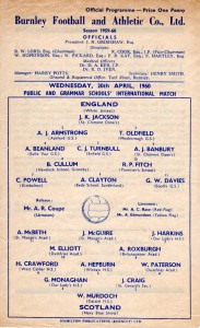England v Scotland Public & Grammar Schools 1959/60 (@ Burnley FC) for sale on Ebay
