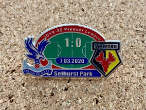 Badge Crystal Palace vs Watford Premier League 7.03.2020 for sale on Ebay