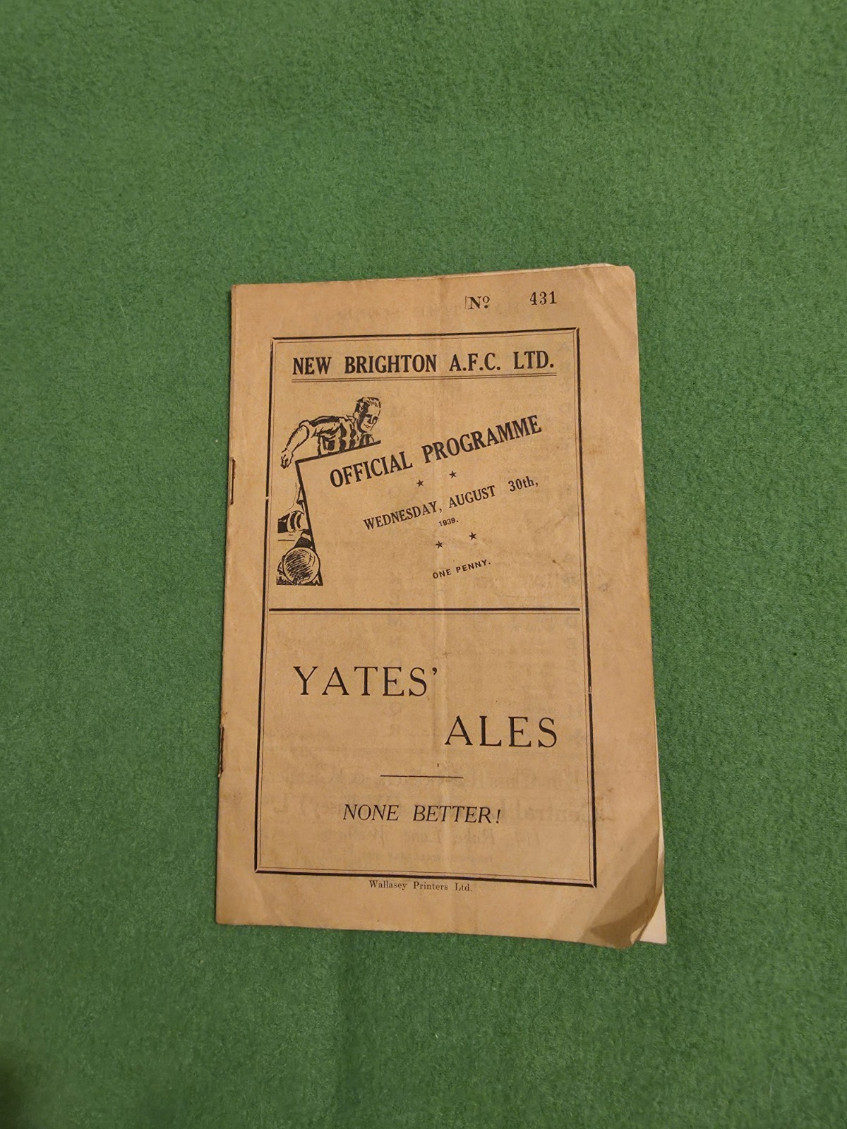 Original New Brighton AFC v Bradford City Programme Wednesday 30th August 1939 for sale on Ebay