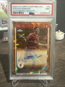 Topps Sapphire Steven Gerrard Auto 10/25 PSA 9 Pop 1 🔥 Liverpool for sale on Ebay