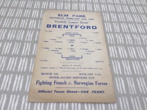 WW2 Reading v Brentford 1943/44 Football League South Single Sheet - 27 Feb 1943 for sale on Ebay