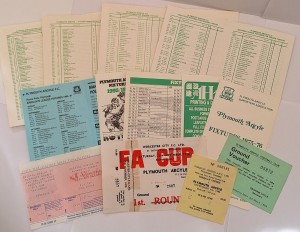 Plymouth Argyle, Joblot of Memorabilia, Old Fixture Lists, Old Match Tickets 99p for sale on Ebay