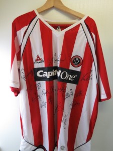 Sheffield United FC Le Coq Sporif 2007 home shirt signed by team size 46/48 XL for sale on Ebay