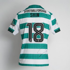 CELTIC FC FOUNDATION CHRISTMAS APPEAL LOGO SIGNED SHIRT - SHIN YAMADA for sale on Ebay