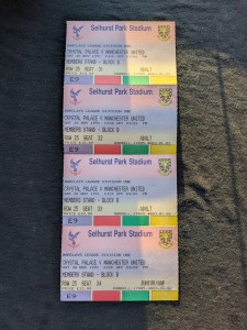 Crystal Palace vs Man Manchester United Utd Nov 1991 Premier League Ticket for sale on Ebay