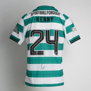 CELTIC FC FOUNDATION CHRISTMAS APPEAL LOGO SIGNED SHIRT - JOHNNY KENNY for sale on Ebay