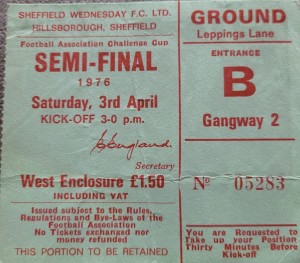 Manchester United V Derby County FA CUP SF Ticket 1975-76 for sale on Ebay