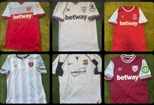 West Ham United Football Shirt Bundle ⚒ 6 Jerseys Joblot Bulk Sale ⚒ L for sale on Ebay