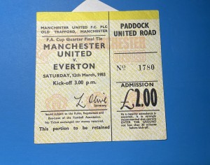 Manchester United v Everton FC 1982/1983 FA Cup Ticket Stub for sale on Ebay