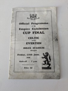 Celtic V Everton Empire Exhibition Cup Final 1938 for sale on Ebay