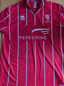 Signed Lincoln City Home Shirt 20/21 Brennan Johnson Morgan Rogers for sale on Ebay