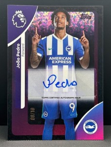 Joao Pedro 2025 Topps Premier League Auto Black Sparkle /10 Brighton Chelsea for sale on Ebay