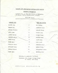 1978/79  CARDIFF CITY RESERVES v WEST HAM UNITED RESERVES   Football Combination for sale on Ebay