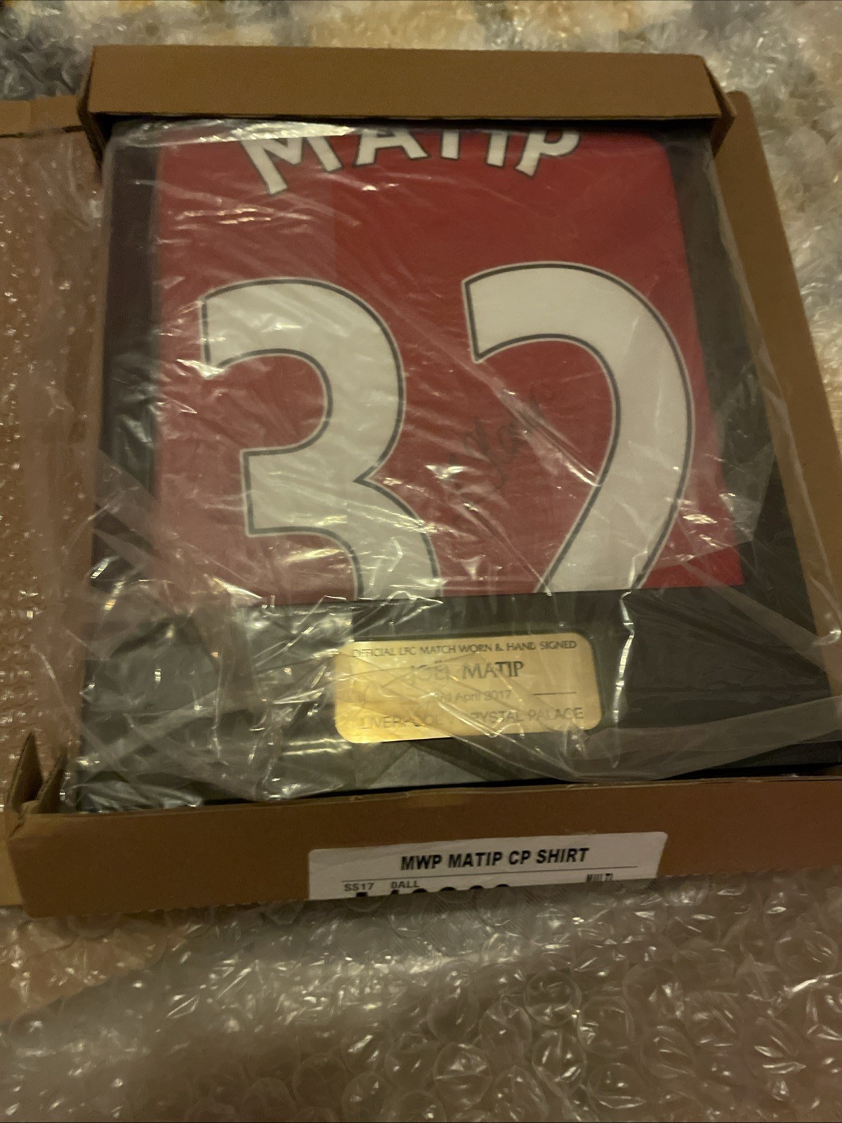 Official LFC Liverpool Match Worn Joel Matip Shirt Bnib Box with Coa Rare for sale on Ebay