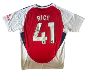 DECLAN RICE Hand Signed 24/25 Arsenal HOME Large Football Shirt RARE Proof/COA for sale on Ebay