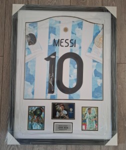 Lionel Messi Hand Signed Argentina Deluxe Framed Shirt Beckett BAS  for sale on Ebay