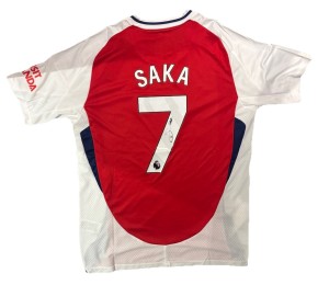 BUKAYO SAKA Hand signed Arsenal 24/25 Home Shirt Premier League RARE Proof/COA for sale on Ebay
