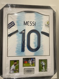 Lionel Messi Hand Signed Argentina Premium Framed Jersey Beckett witnessed  for sale on Ebay