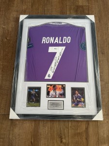 DELUXE FRAMED Cristiano Ronaldo Signed Real Madrid Shirt Beckett Witnessed COA for sale on Ebay