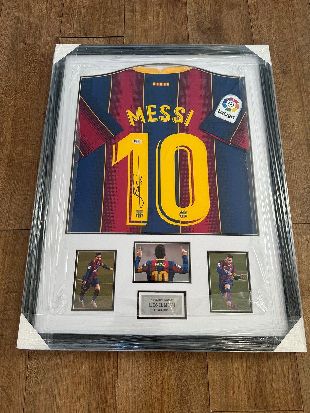 DELUXE FRAMED Lionel Messi Hand Signed Barcelona Shirt Beckett Witnessed COA for sale on Ebay