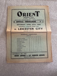 Rare Clapton Orient V Leicester City 27 April 1940 pre war Football Programme for sale on Ebay