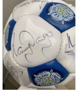 LEEDS UTD HAND SIGNED BALL BY PLAYERS FROM THE 1991/92 LEAGUE CHAMPIONS SQUAD. for sale on Ebay