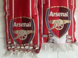 Arsenal FC Circa 2009-2010 Scarf with Player Badges Europe FA Cup Rare Vintage for sale on Ebay