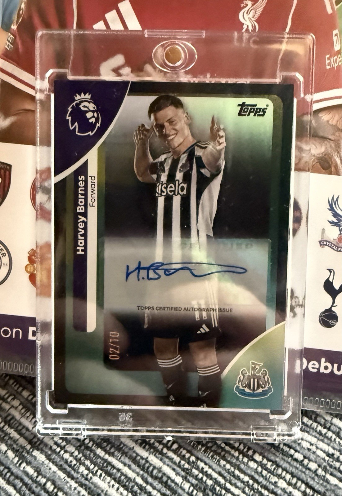 Topps Premier League Harvey Barnes 2/10 Auto Card Newcastle United for sale on Ebay
