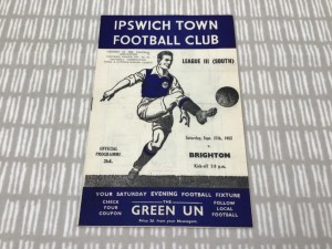 Ipswich Town v Brighton 1952/53 Division 3 South - 27th September 1952 for sale on Ebay
