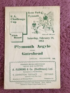 1952/53 PLYMOUTH ARGYLE v GATESHEAD-F.A.CUP 5th ROUND-FOOTBALL PROGRAMME for sale on Ebay