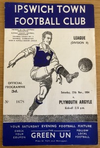 Ipswich Town v Plymouth Argyle 27th November 1954 for sale on Ebay