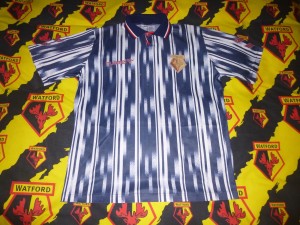 watford fc 1993 original unbranded  hummel away shirt. xl. 22 inches pit to pit. for sale on Ebay