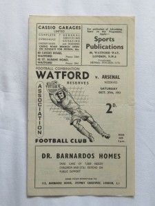 Football Programme Watford Res v Arsenal Res 1951/52 for sale on Ebay