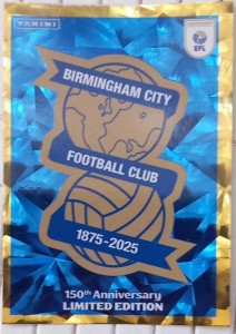 Limited Edition Birmingham City Badge Card for sale on Ebay