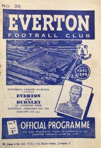 Everton v Burnley Div 1 1948/49 for sale on Ebay