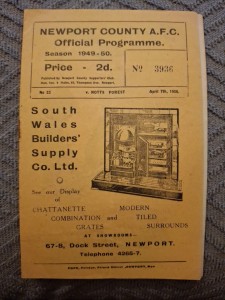 Newport County v Nottingham Forest programme.  7/4/1950 for sale on Ebay
