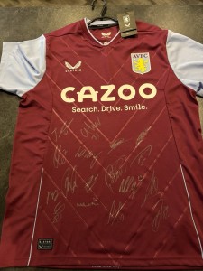 Aston Villa Squad Shirt Signed by Watkins, McGinn, Mings, Bailey (2022/23) for sale on Ebay