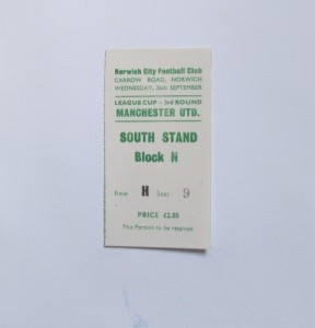 1979/80 Norwich City v Manchester United. League Cup. Match Ticket. for sale on Ebay
