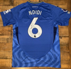 Signed Wilfred Ndidi Leicester City 24/25 Home Shirt Nigeria for sale on Ebay