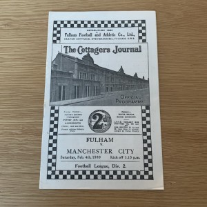 1938-39 Fulham V Manchester City for sale on Ebay
