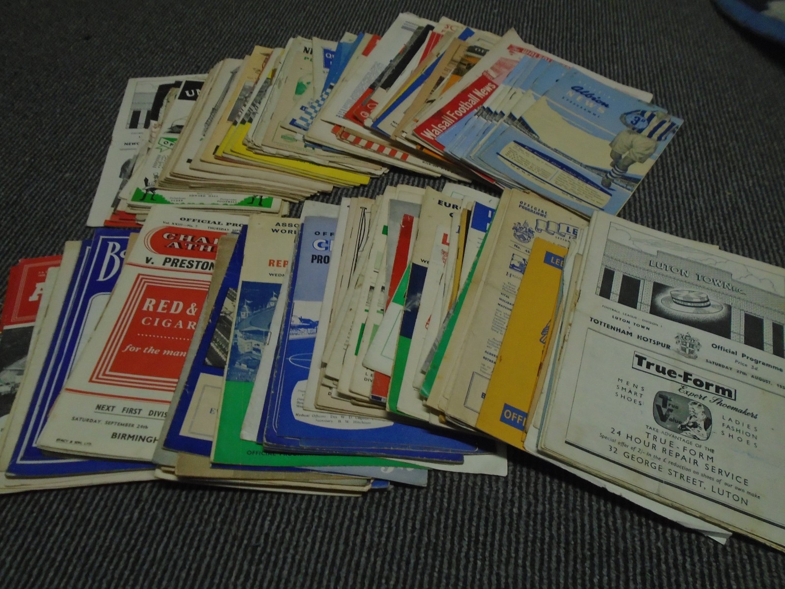 COLLECTION OF FOOTBALL PROGRAMMES 1945-6 TO 1959-60 X 216 ISSUES for sale on Ebay